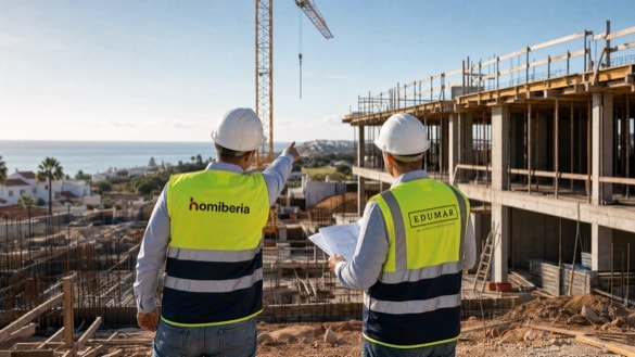 Construction team reviewing a new Algarve development